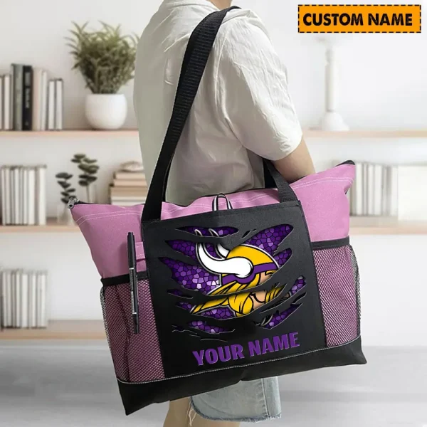 Minnesota Vikings Personalized Waterproof Mesh Tote Bag For Fan SPTPWTBF027 - Image 4