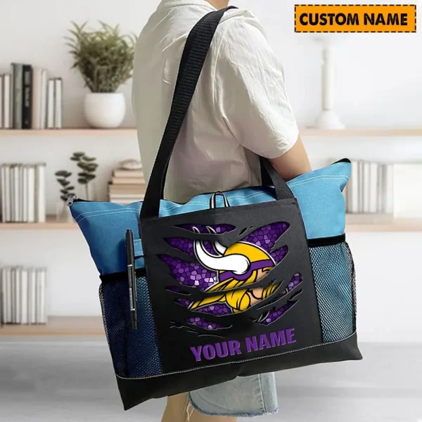 Minnesota Vikings Personalized Waterproof Mesh Tote Bag For Fan SPTPWTBF027 - Image 8