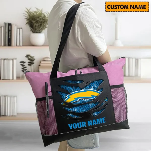 Los Angeles Chargers Personalized Waterproof Mesh Tote Bag For Fan SPTPWTBF030 - Image 2
