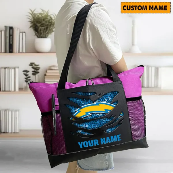 Los Angeles Chargers Personalized Waterproof Mesh Tote Bag For Fan SPTPWTBF030 - Image 3