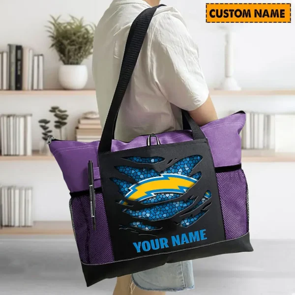 Los Angeles Chargers Personalized Waterproof Mesh Tote Bag For Fan SPTPWTBF030 - Image 4