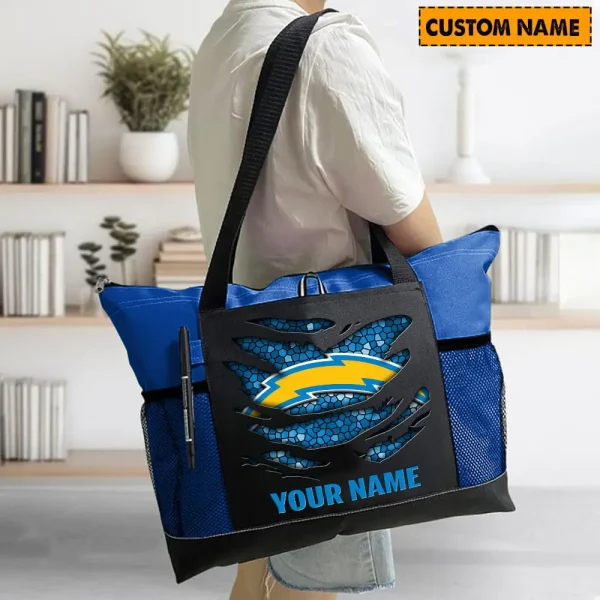 Los Angeles Chargers Personalized Waterproof Mesh Tote Bag For Fan SPTPWTBF030 - Image 7