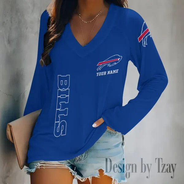 Buffalo Bills Women's Long sleeves T-shirt V-neck Trending 2025 BGVPS301 - Image 3