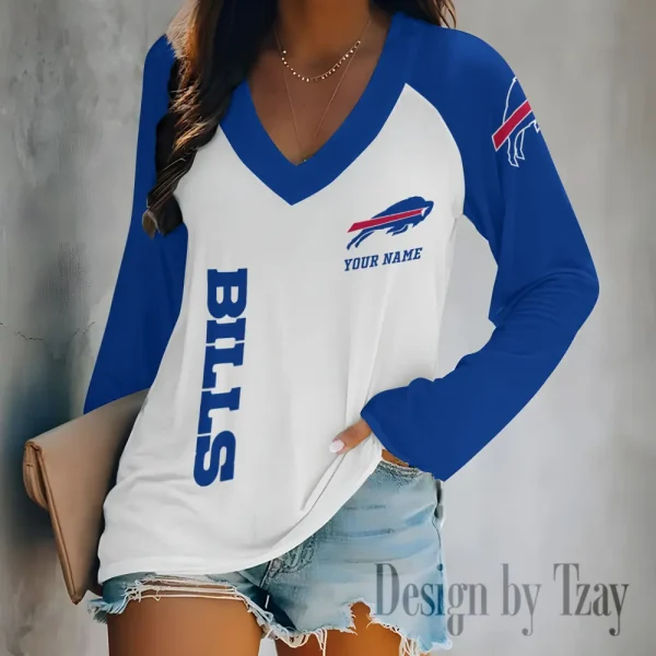 Buffalo Bills Women's Long sleeves T-shirt V-neck Trending 2025 BGVPS301 - Image 4