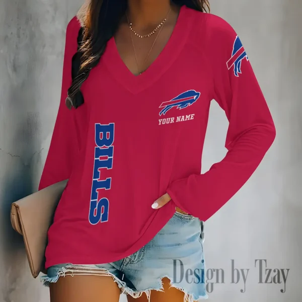 Buffalo Bills Women's Long sleeves T-shirt V-neck Trending 2025 BGVPS301 - Image 5
