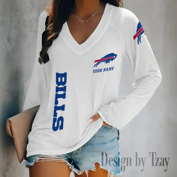 Buffalo Bills Women's Long sleeves T-shirt V-neck Trending 2025 BGVPS301