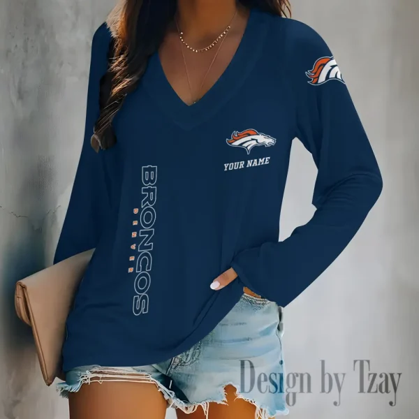 Denver Broncos Women's Long sleeves T-shirt V-neck Trending 2025 BGVPS307 - Image 2
