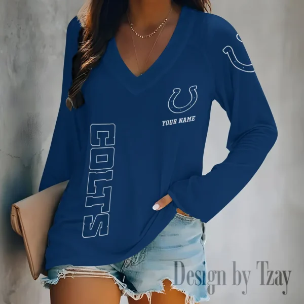 Indianapolis Colts Women's Long sleeves T-shirt V-neck Trending 2025 BGVPS311 - Image 2
