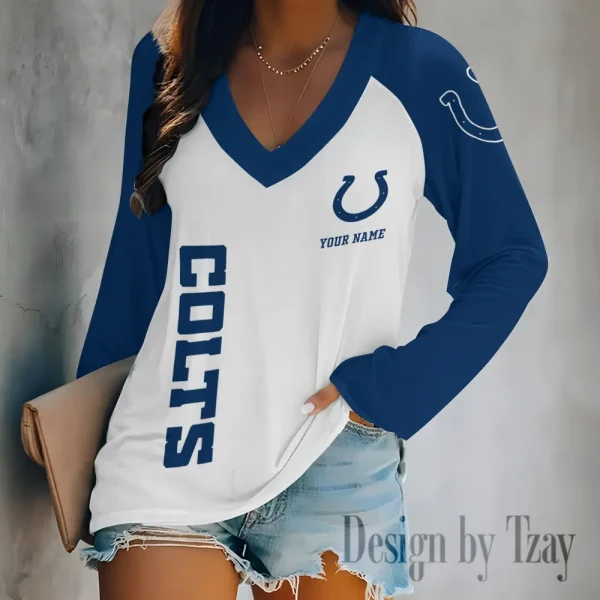 Indianapolis Colts Women's Long sleeves T-shirt V-neck Trending 2025 BGVPS311 - Image 4