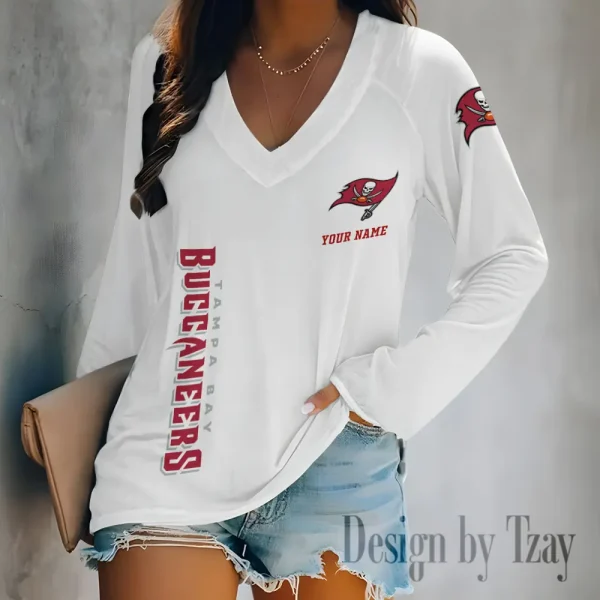 Tampa Bay Buccaneers Women's Long sleeves T-shirt V-neck Trending 2025 BGVPS327