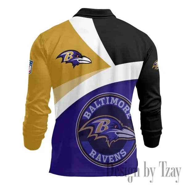 Baltimore Ravens Fashion Men's Business Long Sleeve T-Shirt SPTLSPS298 - Image 3
