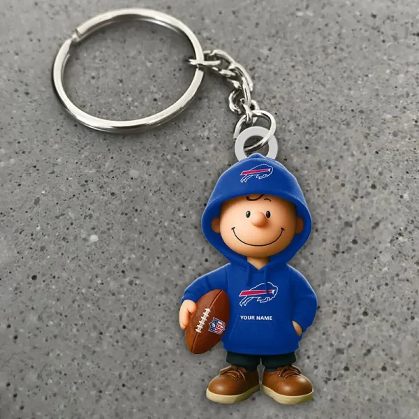 Buffalo Bills NFL x Snoopy Personalized Acrylic Keychain Perfect Gift For Fan - Limited Edition SPTAKC013 - Image 2