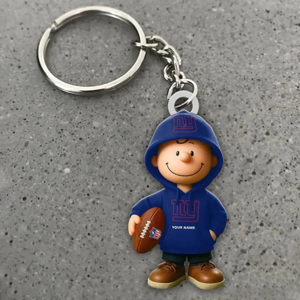 New York Giants NFL x Snoopy Personalized Acrylic Keychain Perfect Gift For Fan - Limited Edition SPTAKC014 - Image 2