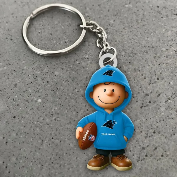 Carolina Panthers NFL x Snoopy Personalized Acrylic Keychain Perfect Gift For Fan - Limited Edition SPTAKC016 - Image 2