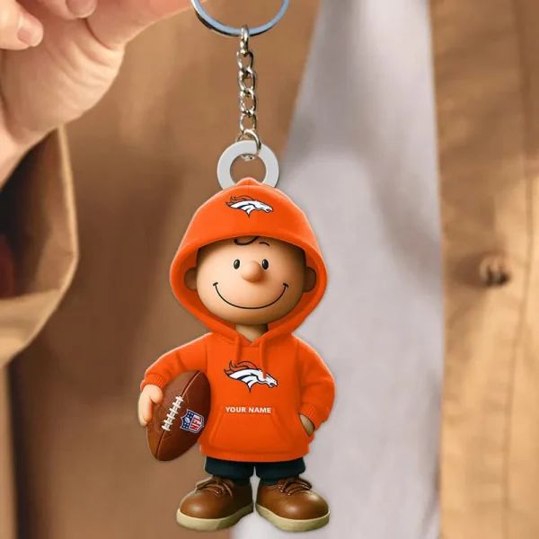 Denver Broncos NFL x Snoopy Personalized Acrylic Keychain Perfect Gift For Fan - Limited Edition SPTAKC017