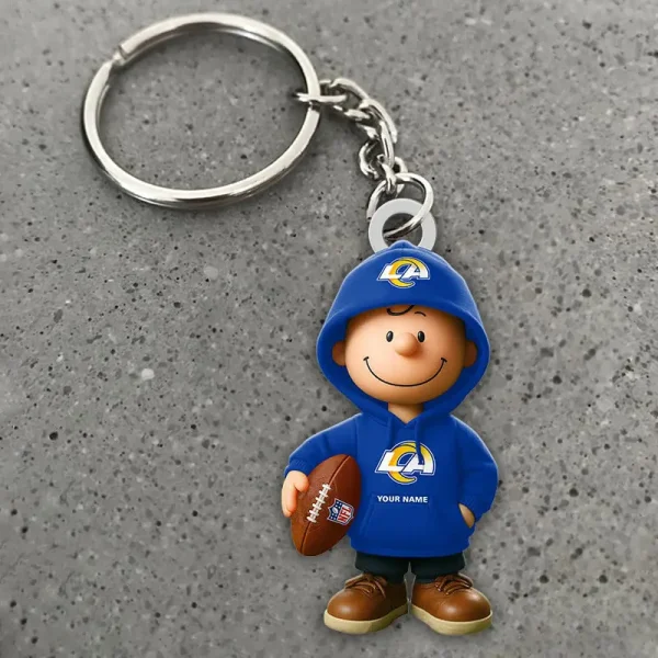Los Angeles Rams NFL x Snoopy Personalized Acrylic Keychain Perfect Gift For Fan - Limited Edition SPTAKC018 - Image 2