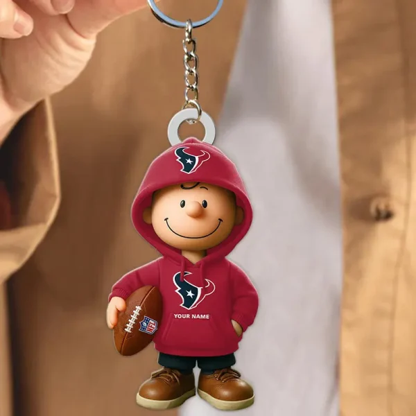 Houston Texans NFL x Snoopy Personalized Acrylic Keychain Perfect Gift For Fan - Limited Edition SPTAKC019