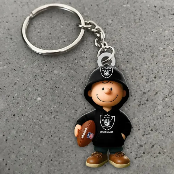 Las Vegas Raiders NFL x Snoopy Personalized Acrylic Keychain Perfect Gift For Fan - Limited Edition SPTAKC020 - Image 2