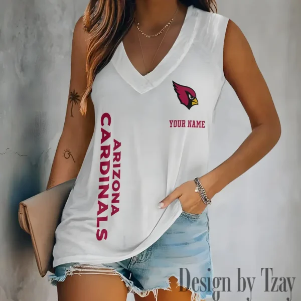 Arizona Cardinals V-neck Women’s Vest T-shirt SPTVNECKWVTS001