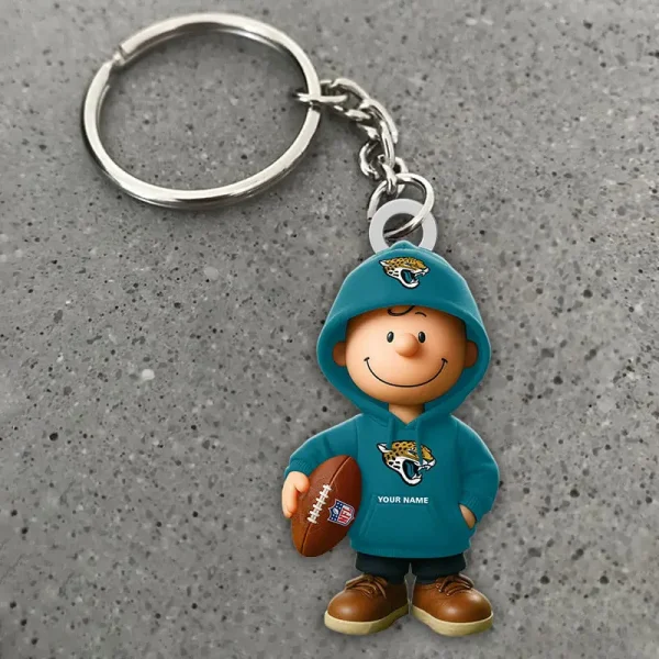 Jacksonville Jaguars NFL x Snoopy Personalized Acrylic Keychain Perfect Gift For Fan - Limited Edition SPTAKC021 - Image 2