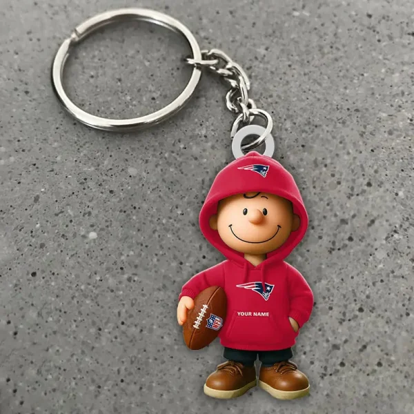 New England Patriots NFL x Snoopy Personalized Acrylic Keychain Perfect Gift For Fan - Limited Edition SPTAKC024 - Image 2