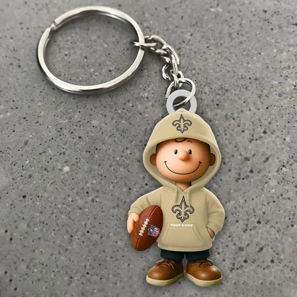 New Orleans Saints NFL x Snoopy Personalized Acrylic Keychain Perfect Gift For Fan - Limited Edition SPTAKC025 - Image 2