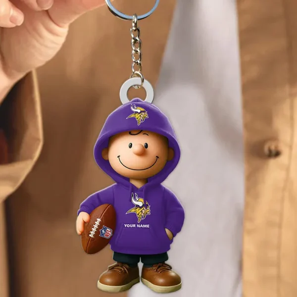 Minnesota Vikings NFL x Snoopy Personalized Acrylic Keychain Perfect Gift For Fan - Limited Edition SPTAKC027