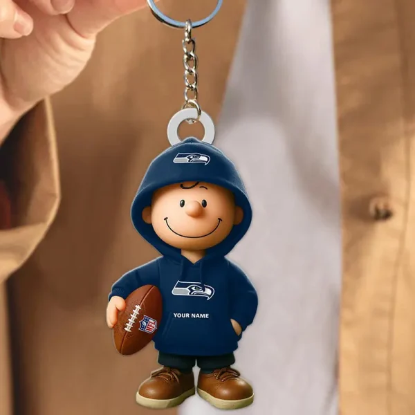 Seattle Seahawks NFL x Snoopy Personalized Acrylic Keychain Perfect Gift For Fan - Limited Edition SPTAKC029