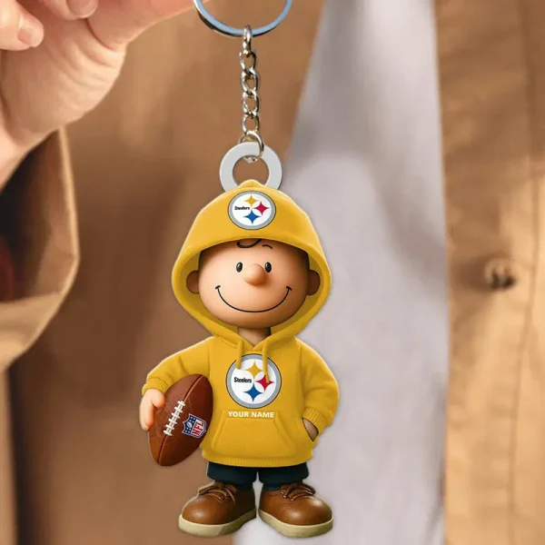 Pittsburgh Steelers NFL x Snoopy Personalized Acrylic Keychain Perfect Gift For Fan - Limited Edition SPTAKC030