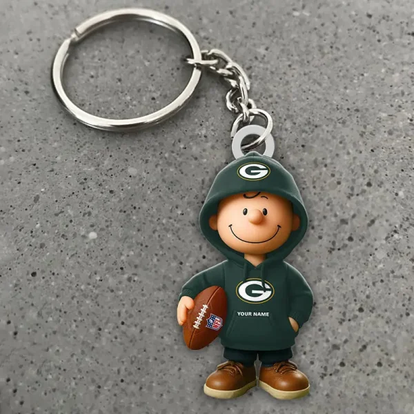 Green Bay Packers NFL x Snoopy Personalized Acrylic Keychain Perfect Gift For Fan - Limited Edition SPTAKC033 - Image 2