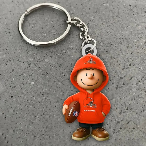 Cleveland Browns NFL x Snoopy Personalized Acrylic Keychain Perfect Gift For Fan - Limited Edition SPTAKC035 - Image 2