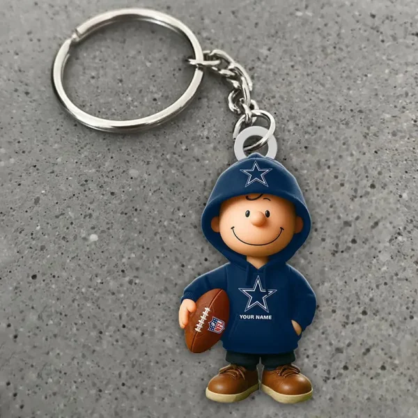 Dallas Cowboys NFL x Snoopy Personalized Acrylic Keychain Perfect Gift For Fan - Limited Edition SPTAKC036 - Image 2