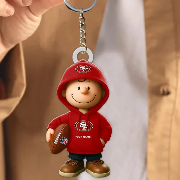 San Francisco 49ers NFL x Snoopy Personalized Acrylic Keychain Perfect Gift For Fan - Limited Edition SPTAKC040