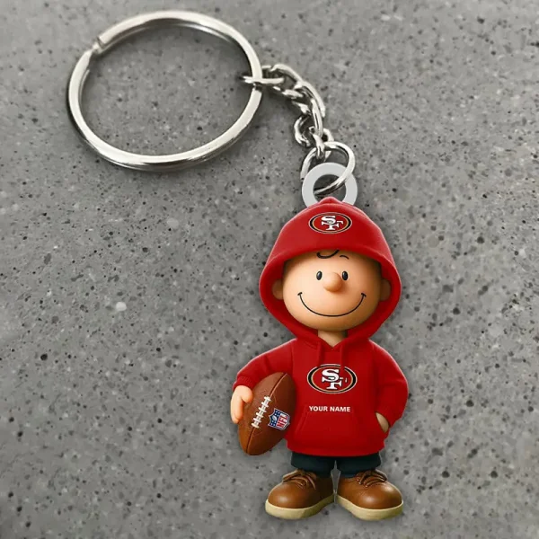 San Francisco 49ers NFL x Snoopy Personalized Acrylic Keychain Perfect Gift For Fan - Limited Edition SPTAKC040 - Image 2