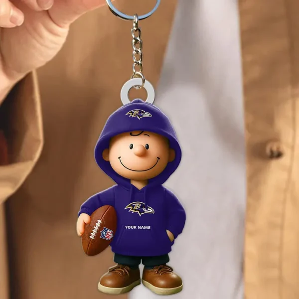 Baltimore Ravens NFL x Snoopy Personalized Acrylic Keychain Perfect Gift For Fan - Limited Edition SPTAKC041