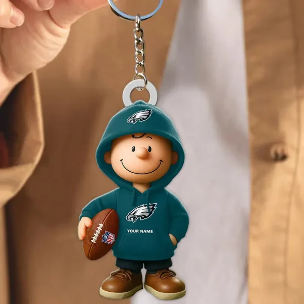 Philadelphia Eagles NFL x Snoopy Personalized Acrylic Keychain Perfect Gift For Fan - Limited Edition SPTAKC042