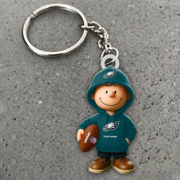Philadelphia Eagles NFL x Snoopy Personalized Acrylic Keychain Perfect Gift For Fan - Limited Edition SPTAKC042 - Image 2