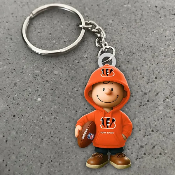 Cincinnati Bengals NFL x Snoopy Personalized Acrylic Keychain Perfect Gift For Fan - Limited Edition SPTAKC043 - Image 2