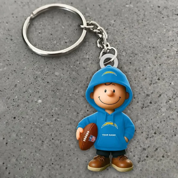 Los Angeles Chargers NFL x Snoopy Personalized Acrylic Keychain Perfect Gift For Fan - Limited Edition SPTAKC044 - Image 2