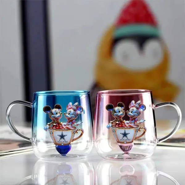 Dallas Cowboys Football Team US And Cartoon Mouse Couple Glass Mug Best Gift For Fan SPTCCTM046 - Image 3