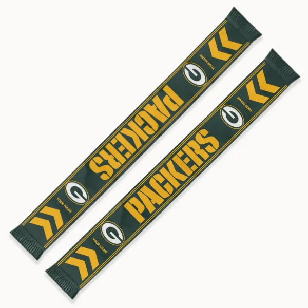 Green Bay Packers Football Team US Fan Scarf Personalized Name Gift For Fan SPTNEWSCARF001 - Image 3