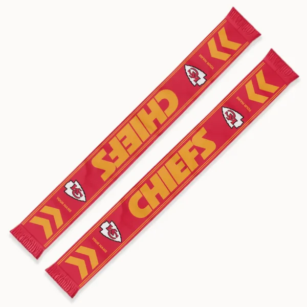 Kansas City Chiefs Football Team US Fan Scarf Personalized Name Gift For Fan SPTNEWSCARF002 - Image 3