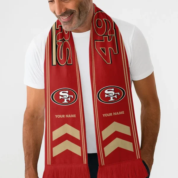 San Francisco 49ers Football Team US Fan Scarf Personalized Name Gift For Fan SPTNEWSCARF003