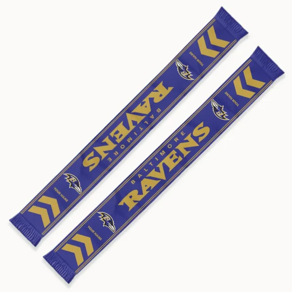 Baltimore Ravens Football Team US Fan Scarf Personalized Name Gift For Fan SPTNEWSCARF006 - Image 2