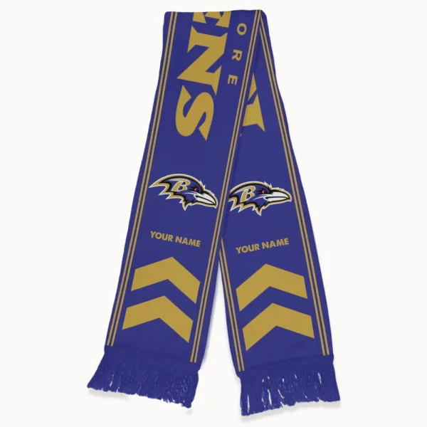 Baltimore Ravens Football Team US Fan Scarf Personalized Name Gift For Fan SPTNEWSCARF006 - Image 3