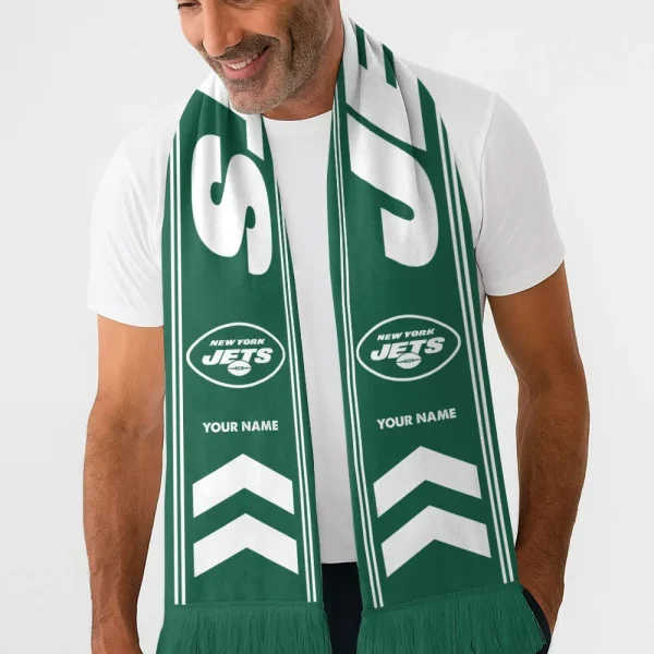 New York Jets Football Team US Fan Scarf Personalized Name Gift For Fan SPTNEWSCARF010