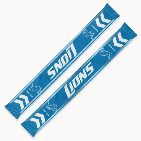 Detroit Lions Football Team US Fan Scarf Personalized Name Gift For Fan SPTNEWSCARF012 - Image 2