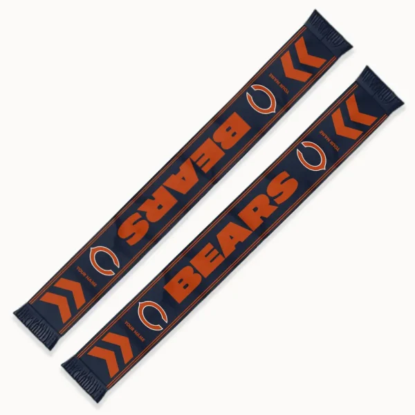 Chicago Bears Football Team US Fan Scarf Personalized Name Gift For Fan SPTNEWSCARF015 - Image 2