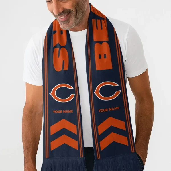 Chicago Bears Football Team US Fan Scarf Personalized Name Gift For Fan SPTNEWSCARF015