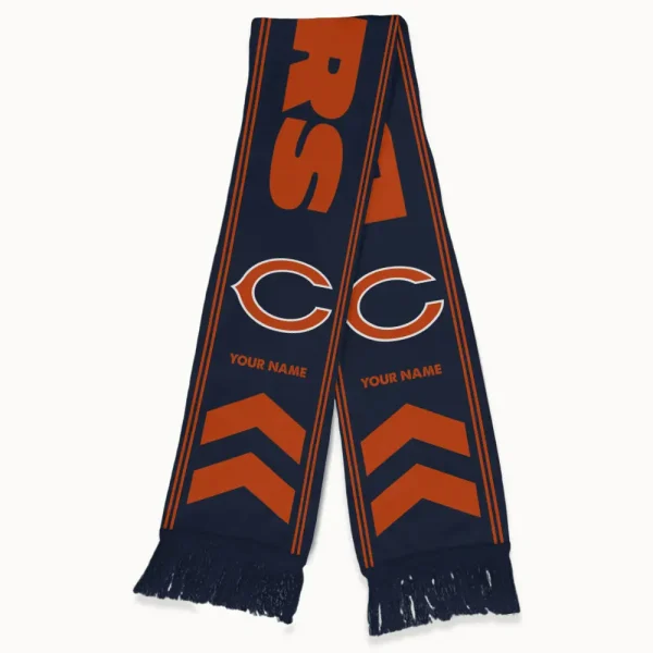 Chicago Bears Football Team US Fan Scarf Personalized Name Gift For Fan SPTNEWSCARF015 - Image 3